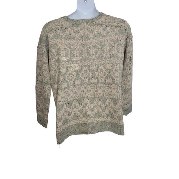 WILDFOX built in a day distressed Venice Canal oversized pink gray sweater XS - Picture 4 of 11